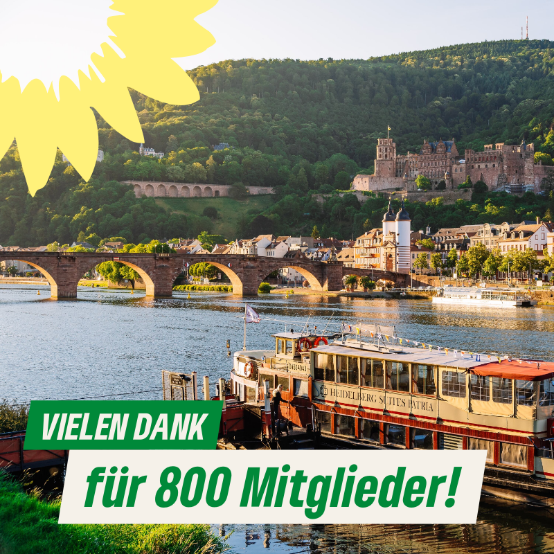 Grüne Heidelberg erreichen Meilenstein von 800 Mitgliedern